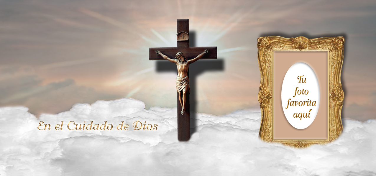 En el Cuidado de Dios (In Gods Care-Crucifix) Bronze